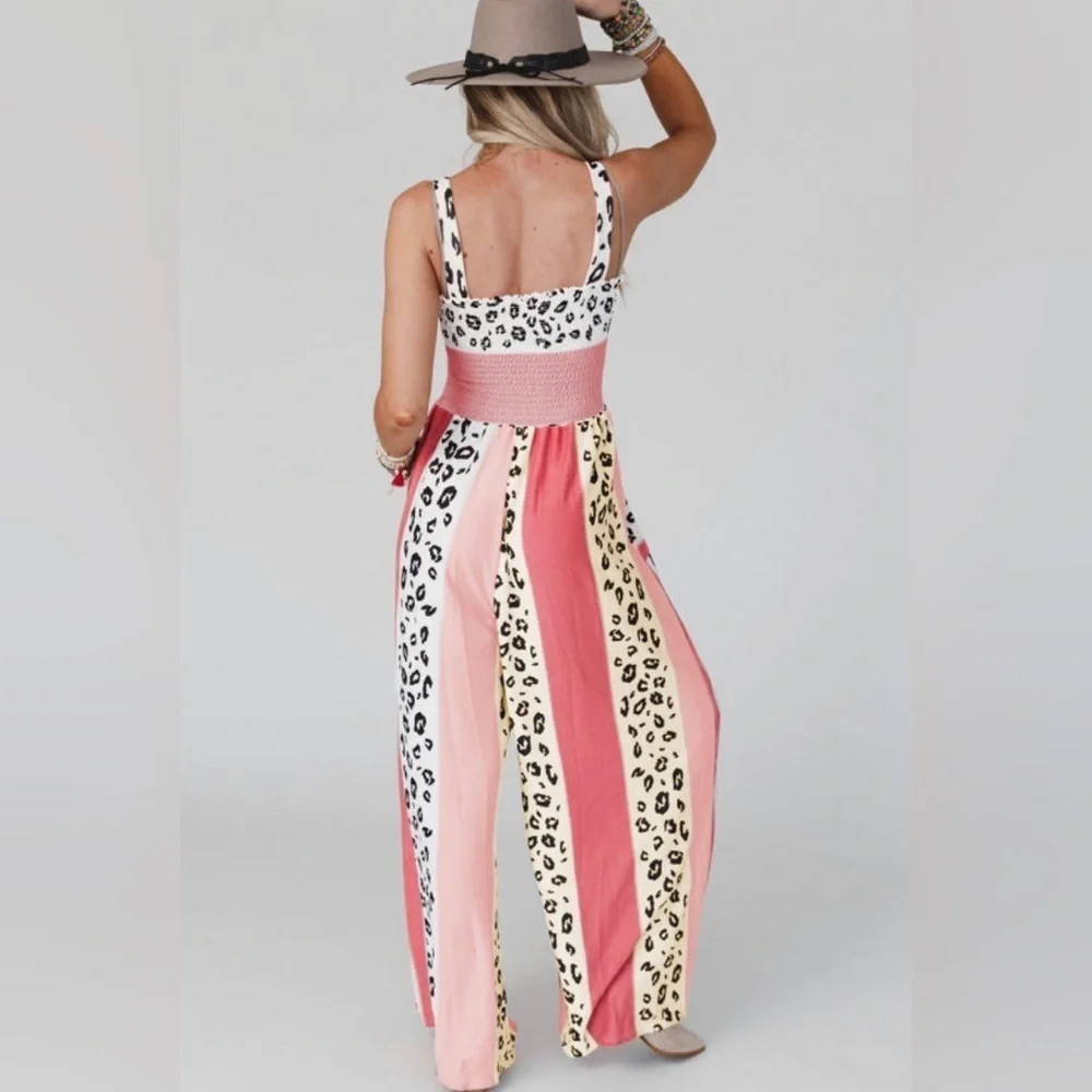 Gorgeous Color Block Leopard Romper - Picture 3 of 10